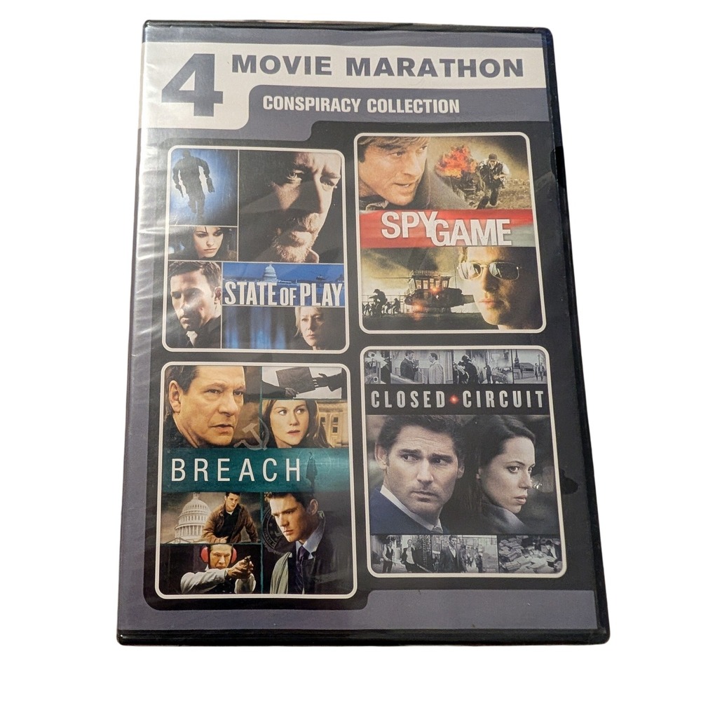4 Movie Marathon Conspiracy Collection DVD State of Play Spy Game Breach NEW